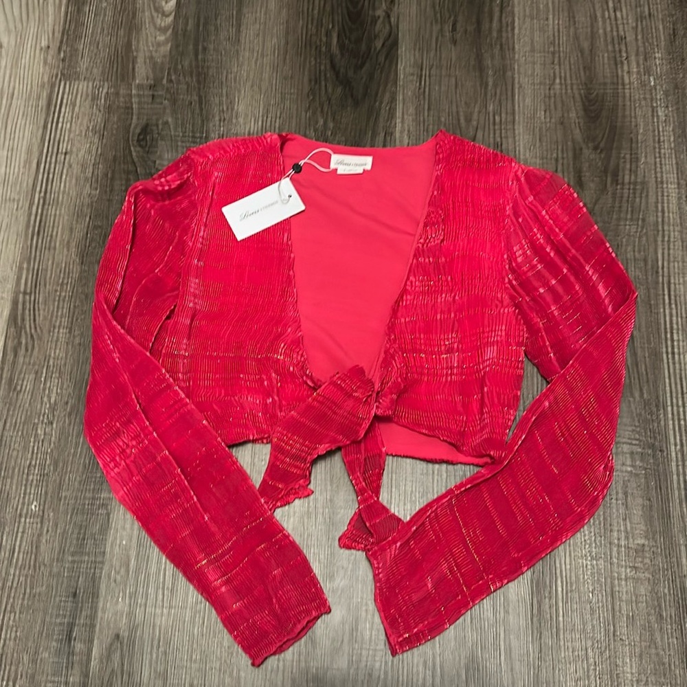 Lovers & friends pink tie crop top